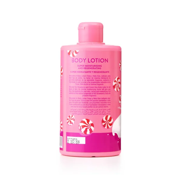 Lotion corporelle Fraise et crème.