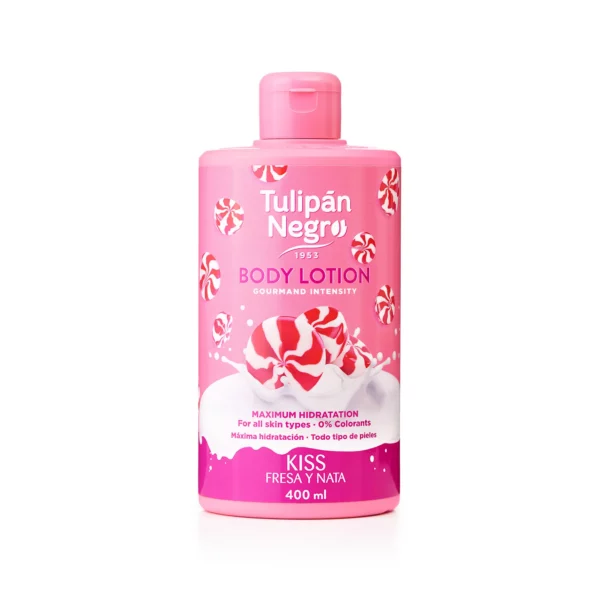 Lotion corporelle Fraise et crème.